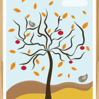 Autumn Poster in oak frame