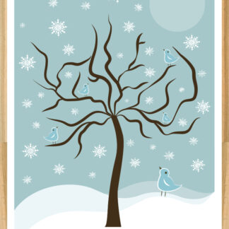 Winter poster in oak frame