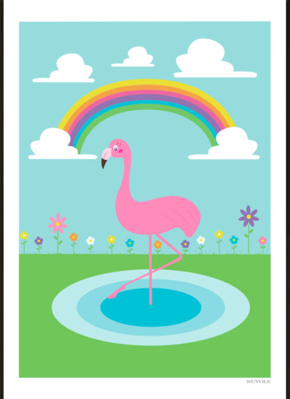 Flamingo art poster